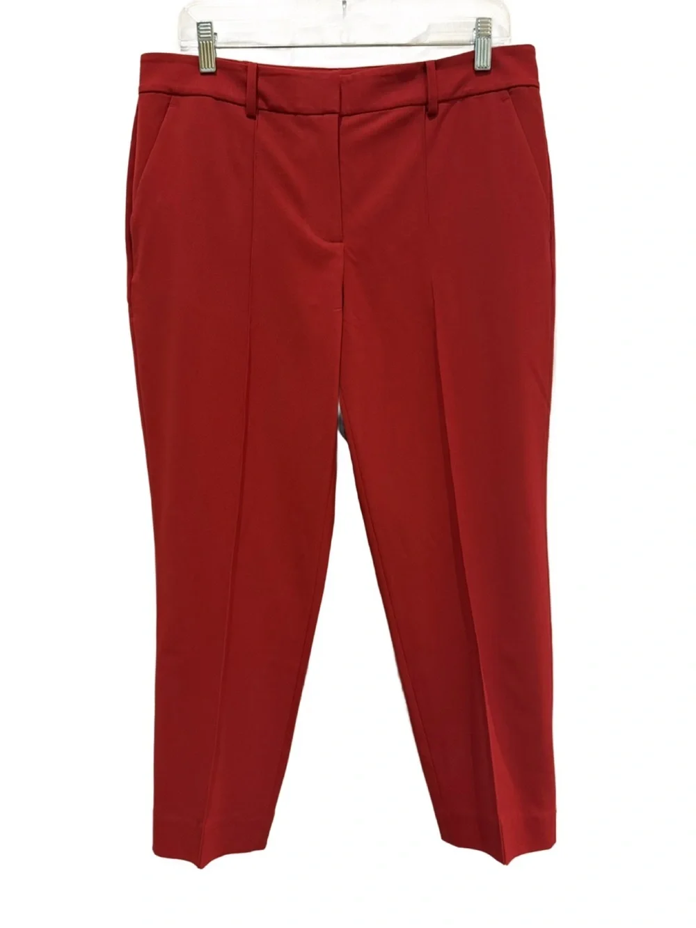Michael Kors Red Cropped Tapered High-Rise Ankle Pants. 10P